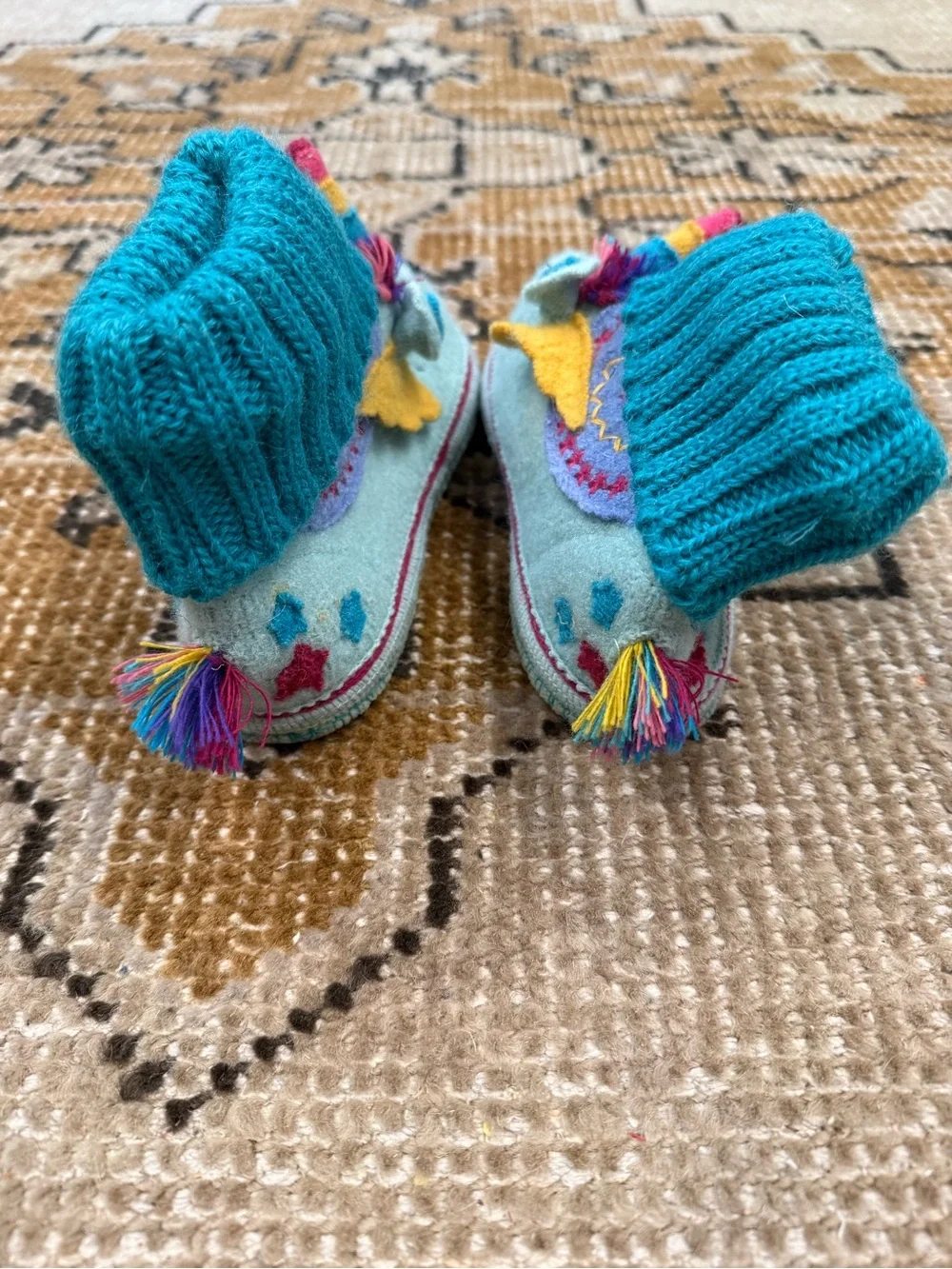 NWOT Haflinger for Garnet Hill Boiled Wool Unicorn Slippers Size 13